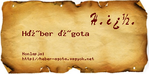 Héber Ágota névjegykártya